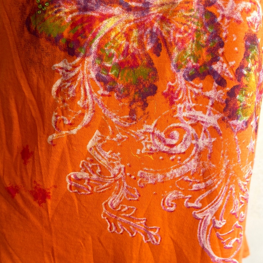 Orange Floral Women's Top - Picture 3 of 8
